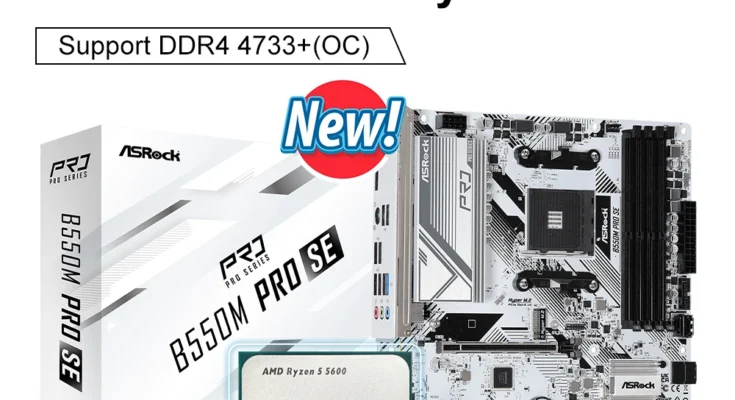 Asrock AMD 키트 Ryzen 5 5600 및 B550M Pro SE 마더보드