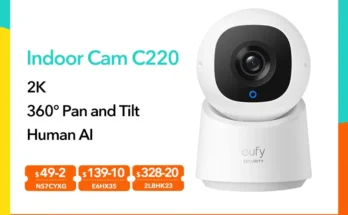 Eufy 보안 실내 캠 C220 2K 해상도 보안 카메라