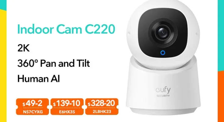 Eufy 보안 실내 캠 C220 2K 해상도 보안 카메라