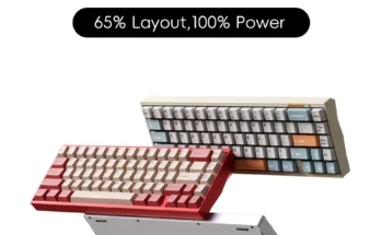 LUMINKEY 65 기계식 키보드 트라이 모드 USB 블루투스 2.4G 알루미늄 합금 핫 스왑