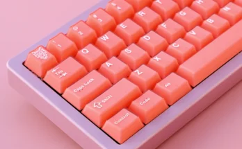 114 키 Aifei 오렌지 레드 키캡