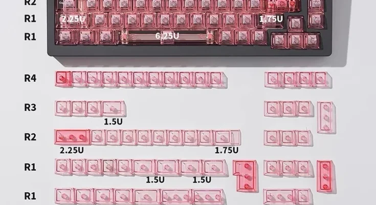 Aulidtch 핑크 투명 키캡