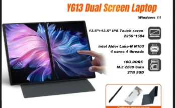CRELANDER YG13 듀얼 스크린 노트북Intel N100 CPU 13.5형 2.5k 터치스크린 DDR5 16GB M2 SSD YOGA 노트북 태블릿