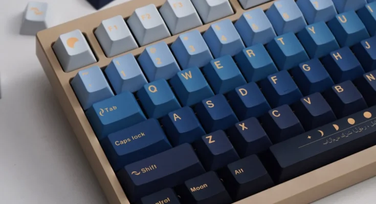 GMK PBT 체리 프로파일 염료 하위 그라데이션 블루 키보드 키캡