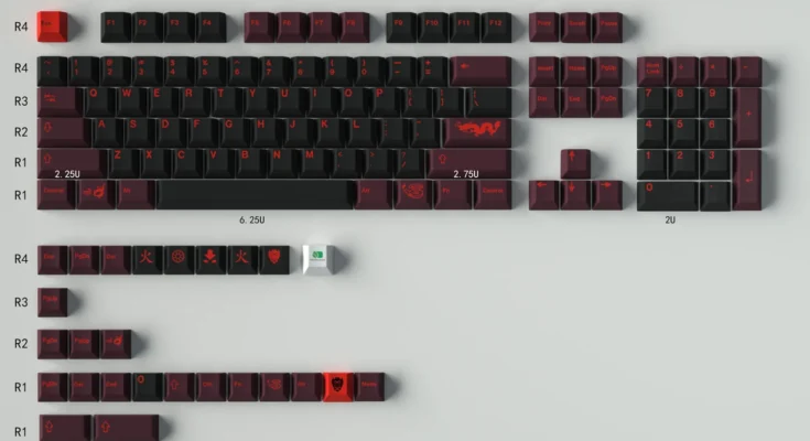 GMK 레드 드래곤 대형 세트
