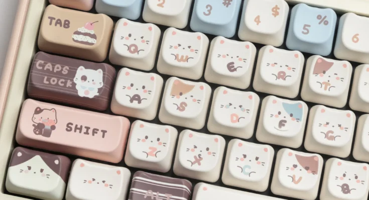 MAO 프로필 바다 소금 고양이 PBT 염료 서브 키캡