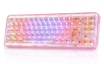 YUNZII X71 핑크 68% 레이아웃 무선 BT/2.4G/USB-C 개스킷