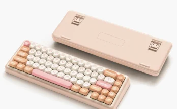 Womier WK60 크림색 핑크 기계식 키보드 가스켓 마운트