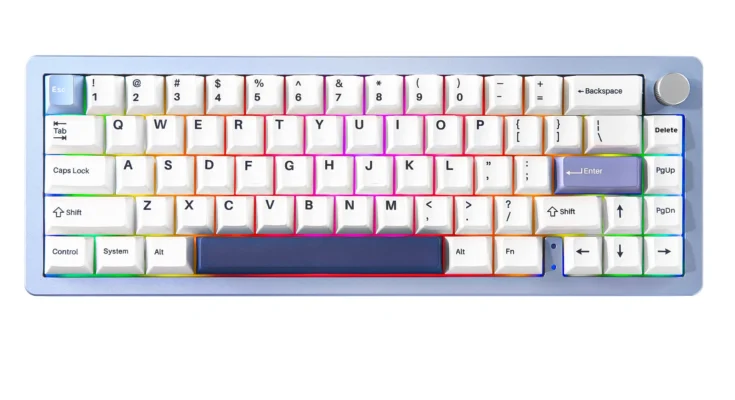 YUNZII AL66 블루 66 키 CNC 알루미늄 손잡이