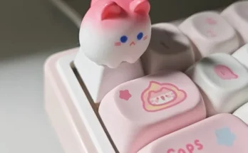 단일 창의적인 귀여운 핑크 고양이 키캡