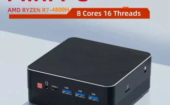 미니 PC 컴퓨터 게임용 AMD Ryzen7 5800U R5 5500U 4500U 포켓 듀얼 HDMI LAN WIFI6 4800H 5800H NUC 오피스 DDR4 NVMe 4 디스플레이