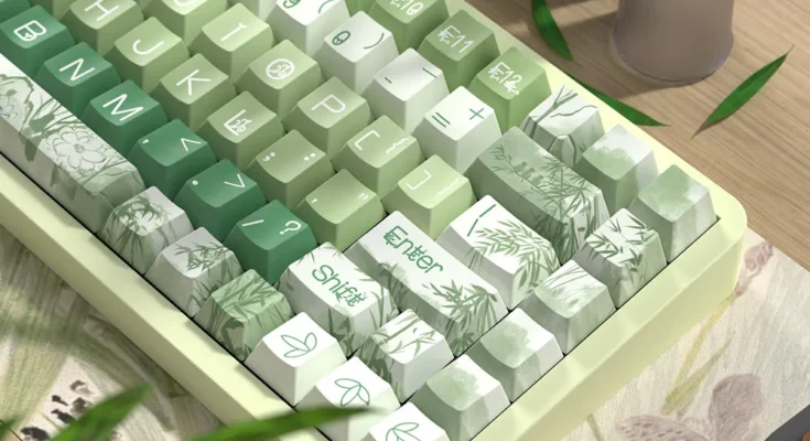 중국 스타일 대나무 녹색 키캡