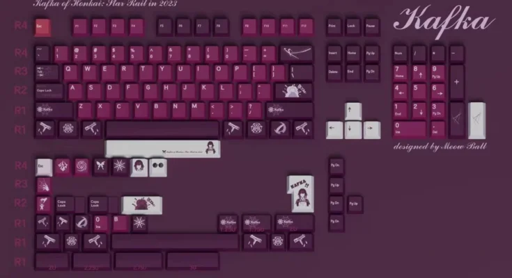 혼카이 스타 레일 카프카 키캡 PBT 염료 서브 게이밍 키캡