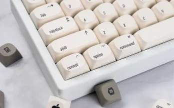 흰색 미니멀리스트 애플 키캡