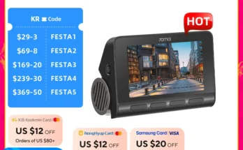 70mai 대시 캠 A810 UHD 4K 150FOV GPS ADAS 24 시간 주차 4G 연결 자동차 DVR