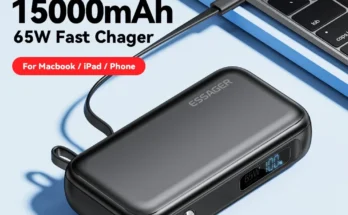 Essager 휴대용 15000mAh USB C 케이블 포함