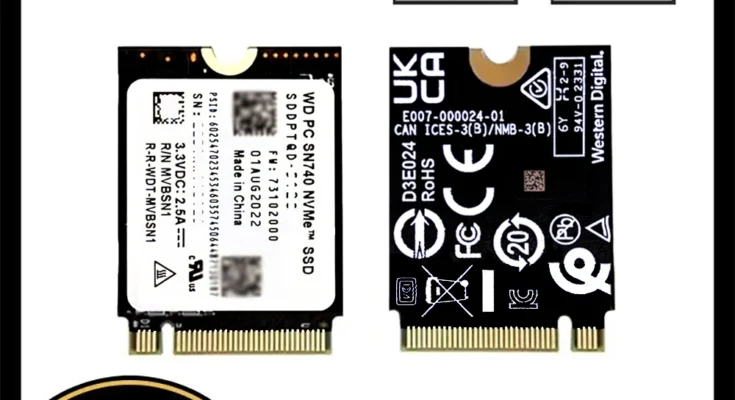 웨스턴 디지털 WD SN740 1TB 2TB SSD M.2 2230 Gen4 PCIe 4.0 X4 NVMe 솔리드 스테이트 드라이브