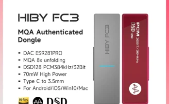 HiBy FC3 휴대용 MQA 8X 동글 C타입 USB DAC 오디오 HiFi 디코더