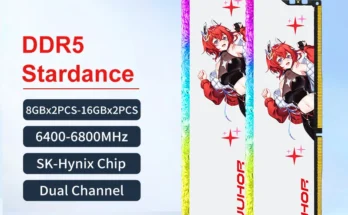 JUHOR 메모리 램 RGB DDR5 16GB 6400MHz 6800MHz 16GB UDIMM 데스크탑 UDIMMRAM PC 컴퓨터 메모리 하이닉스 칩