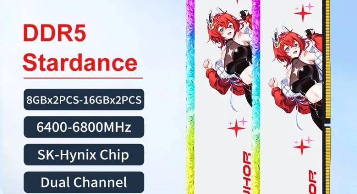 JUHOR 메모리 램 RGB DDR5 16GB 6400MHz 6800MHz 16GB UDIMM 데스크탑 UDIMMRAM PC 컴퓨터 메모리 하이닉스 칩
