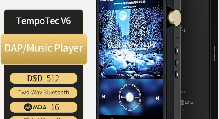 TempoTec V6 DAP DSD512 안드로이드 HIFI 음악 플레이어 MP3 휴대용 듀얼 AK4493SEQ DAC 와이파이 양방향 블루투스 MQA 타이달 스포티파이