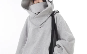 남성용 단색 닌자 터틀넥 후디