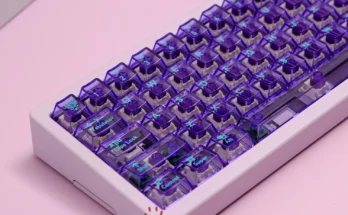 GMKY MX 스위치 기계식 키보드용 퍼플 풀 투명 키캡