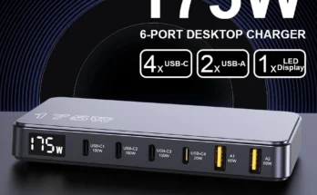 인생 최고의 꿀템 맥북 삼성 아이폰용 Ueetop 175W GaN USB C 충전기 LED 디스플레이 6포트 데스크탑 충전기 타입 C PD 100W PPS 45W 고속 충전 지금 아니면 못 사요!