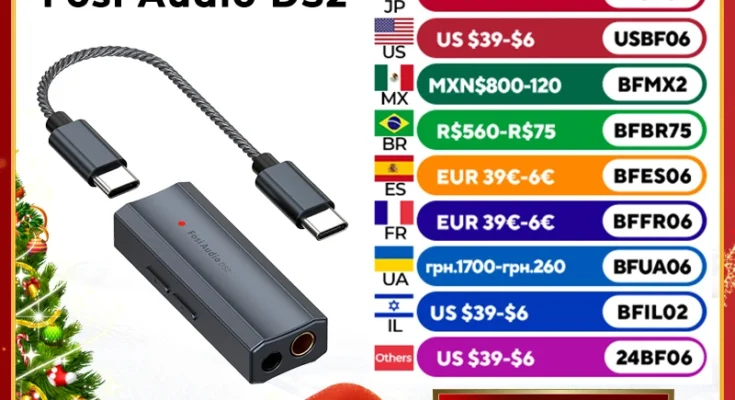 지금 바로 핫한 포시 오디오 DS2 듀얼 CS43131 휴대용 USB DAC 및 AMP 헤드폰 앰프 한정 수량 빠르게 확인하세요!