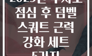 2025년 투자로 점심 후 덤벨 스쿼트 근력 강화 세트 5가지