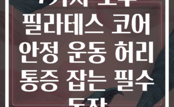 7가지 오후 필라테스 코어 안정 운동 허리 통증 잡는 필수 동작
