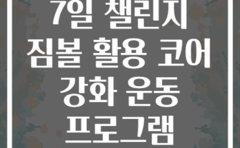 7일 챌린지 짐볼 활용 코어 강화 운동 프로그램