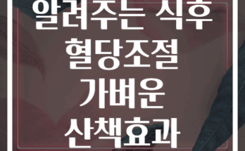 당뇨 전문의가 알려주는 식후 혈당조절 가벼운 산책효과 총정리