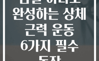 덤벨 하나로 완성하는 상체 근력 운동 6가지 필수 동작