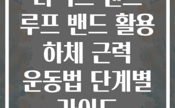 라텍스 밴드 루프 밴드 활용 하체 근력 운동법 단계별 가이드