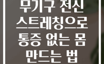 무기구 전신 스트레칭으로 통증 없는 몸 만드는 법