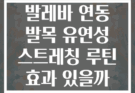 발레바 연동 발목 유연성 스트레칭 루틴 효과 있을까