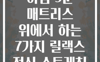 아침 5분 매트리스 위에서 하는 7가지 릴랙스 전신 스트레칭