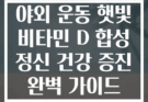 야외 운동 햇빛 비타민 D 합성 정신 건강 증진 완벽 가이드