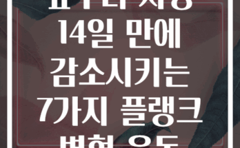 옆구리 지방 14일 만에 감소시키는 7가지 플랭크 변형 운동