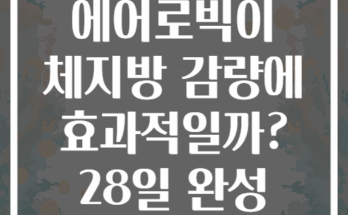 왜 수중 에어로빅이 체지방 감량에 효과적일까? 28일 완성 루틴
