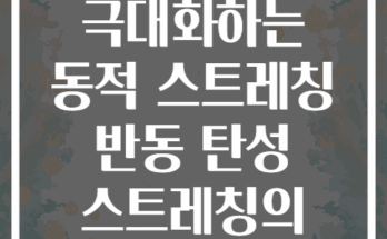 운동 효과를 극대화하는 동적 스트레칭 반동 탄성 스트레칭의 비밀은?