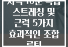 저녁 10분 복합 스트레칭 및 근력 5가지 효과적인 조합 루틴