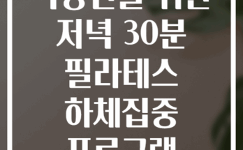 직장인을 위한 저녁 30분 필라테스 하체집중 프로그램