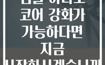 짐볼 하나로 코어 강화가 가능하다면 지금 시작하시겠습니까