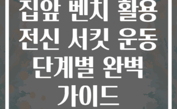 집앞 벤치 활용 전신 서킷 운동 단계별 완벽 가이드
