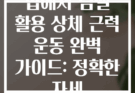 집에서 덤벨 활용 상체 근력 운동 완벽 가이드: 정확한 자세