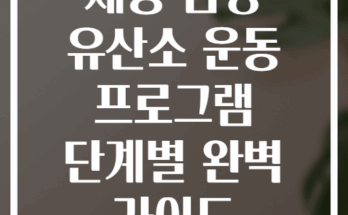 체중 감량 유산소 운동 프로그램 단계별 완벽 가이드