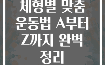 체형별 맞춤 운동법 A부터 Z까지 완벽 정리