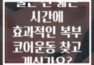 출근 전 짧은 시간에 효과적인 복부 코어운동 찾고 계신가요?
